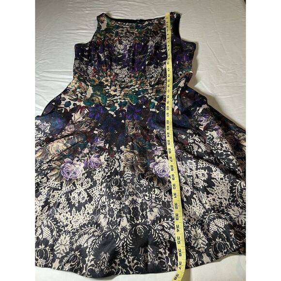 VTG CB Brand Satin Dress Dark Moody Floral Fairy Grunge Goth Party Event Sz 12 - Picture 6 of 10